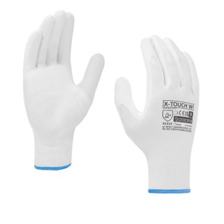 RĘKAWICE OCHRONNE POWLEKANE PU X-TOUCH WHITE ROZM. 8