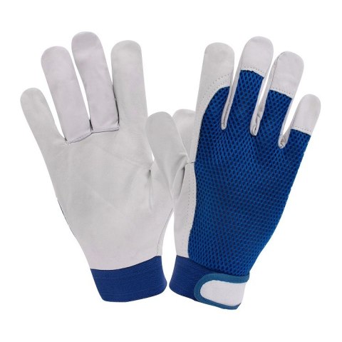 RĘKAWICE OCHRONNE WZMOCNIONE KOZIĄ SKÓRĄ X-TEC BLUE MESH ROZM. 10 RĘKAWICE OCHRONNE WZMOCNIONE KOZIĄ SKÓRĄ X-TEC BLUE MESH ROZM. 10