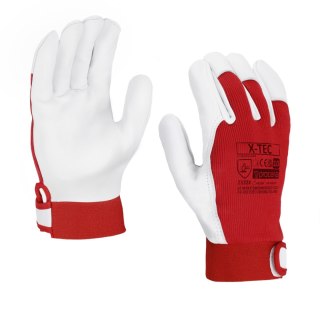 RĘKAWICE OCHRONNE WZMOCNIONE KOZIĄ SKÓRĄ X-TEC ROZM. 9