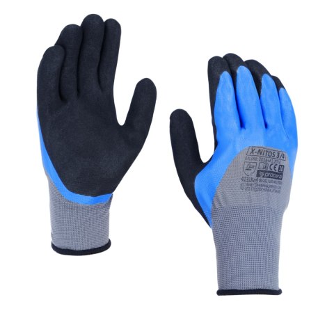 RĘKAWICE ROBOCZE POWLEKANE 2xNITRYLEM X-NITOS 3/4 ROZM. 10 RĘKAWICE ROBOCZE POWLEKANE 2xNITRYLEM X-NITOS 3/4 ROZM. 10