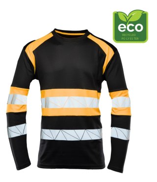 ECO RIVAL KOSZULKA LONGSLEEVE CZARNY/POMARAŃCZ - Pomarańcz (_o) 3XL.