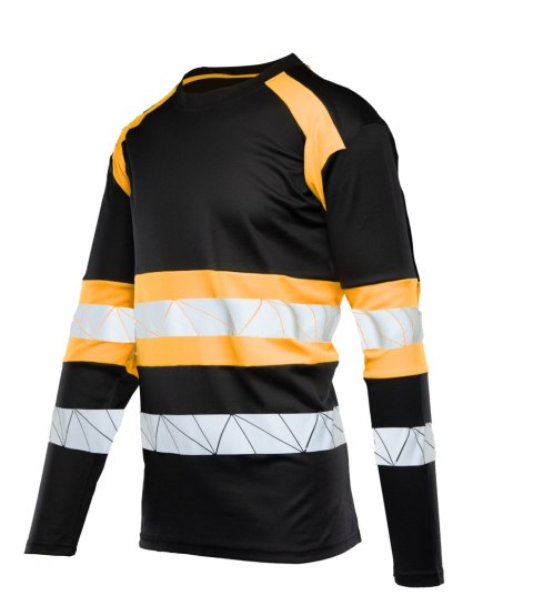 ECO RIVAL KOSZULKA LONGSLEEVE CZARNY/POMARAŃCZ - Pomarańcz (_o) M