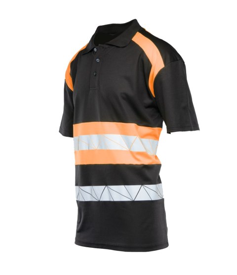 ECO RIVAL KOSZULKA POLO CZARNY/POMARAŃCZ - Pomarańcz (_o) 2XL.
