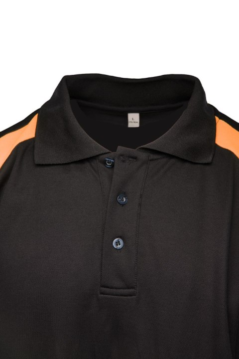 ECO RIVAL KOSZULKA POLO CZARNY/POMARAŃCZ - Pomarańcz (_o) 3XL.