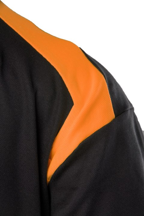 ECO RIVAL KOSZULKA POLO CZARNY/POMARAŃCZ - Pomarańcz (_o) S