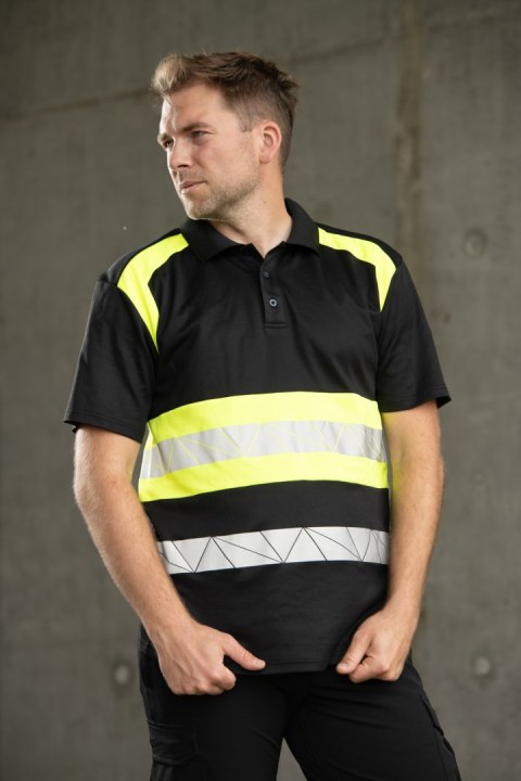 ECO RIVAL KOSZULKA POLO CZARNY/ŻÓŁTY - Żółty (_y) 3XL.