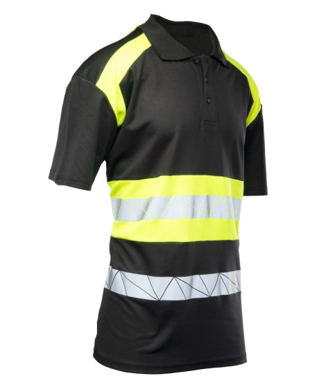 ECO RIVAL KOSZULKA POLO CZARNY/ŻÓŁTY - Żółty (_y) XL