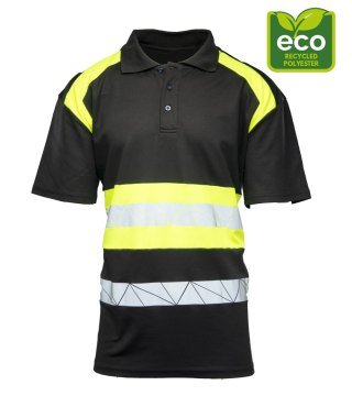 ECO RIVAL KOSZULKA POLO CZARNY/ŻÓŁTY - Żółty (_y) M