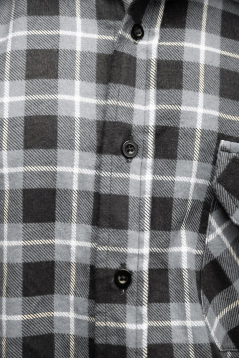 BONO KOSZULA FLANELOWA SZARY - Stalowy 3XL.