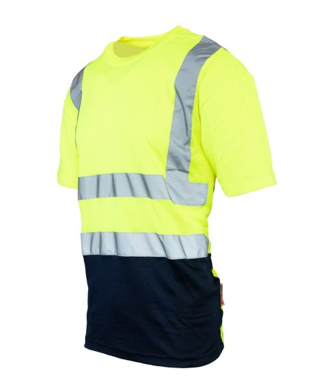 KOSZULKA Z PASAMI ODBLASKOWYMI 50-50 160G - Żółty S