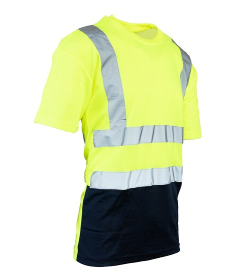KOSZULKA Z PASAMI ODBLASKOWYMI 50-50 160G - Żółty S