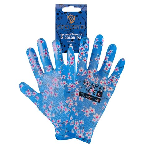 RĘKAWICE OCHRONNE POWLEKANE PU X-COLOR-PU ROZM. 6