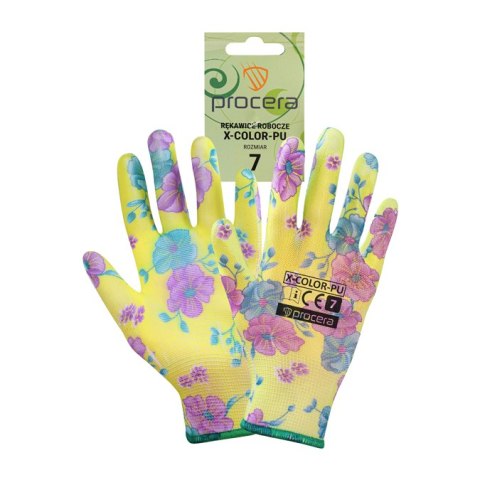 RĘKAWICE OCHRONNE POWLEKANE PU X-COLOR-PU ROZM. 7