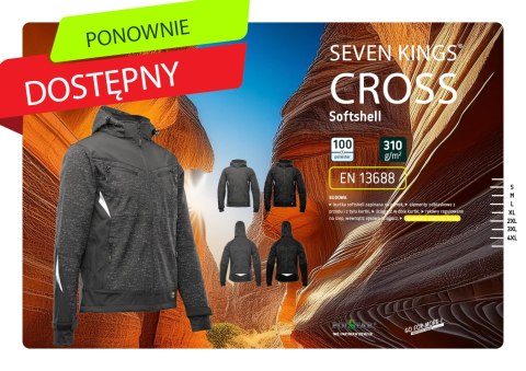 SOFTSHELL CROSS STALOWY - Stalowy XL SOFTSHELL CROSS STALOWY - Stalowy XL