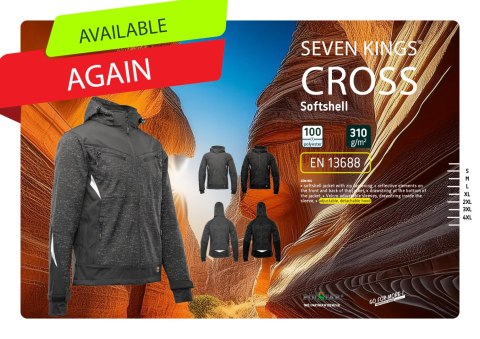 SOFTSHELL CROSS STALOWY - Stalowy XL SOFTSHELL CROSS STALOWY - Stalowy XL