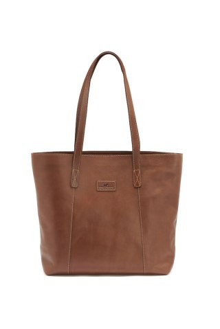 LEATHER LINE TOTE BAG COGNAC ONE SIZE
