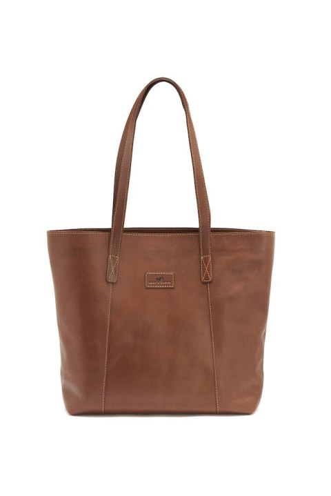 LEATHER LINE TOTE BAG COGNAC ONE SIZE