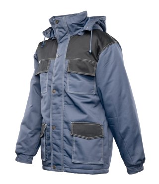 KURTKA PARKA WSTAWKA KOLOR - Stalowo - czarny M