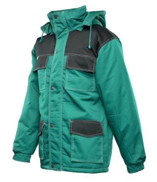 KURTKA PARKA WSTAWKA KOLOR - zielono - czarny M