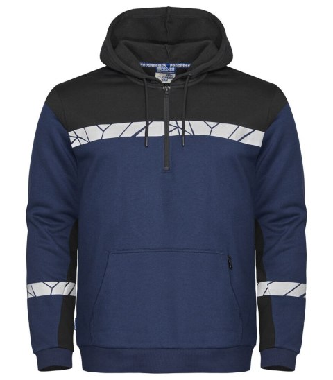 7104 Bluza 1/2 zip z kapturem