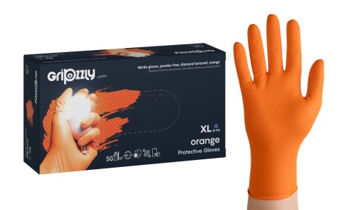 RĘKAWICE GRIPZZLY NITRYL POMARAŃCZ - Pomarańcz (_o) XL