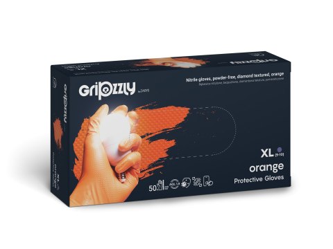 RĘKAWICE GRIPZZLY NITRYL POMARAŃCZ - Pomarańcz (_o) S