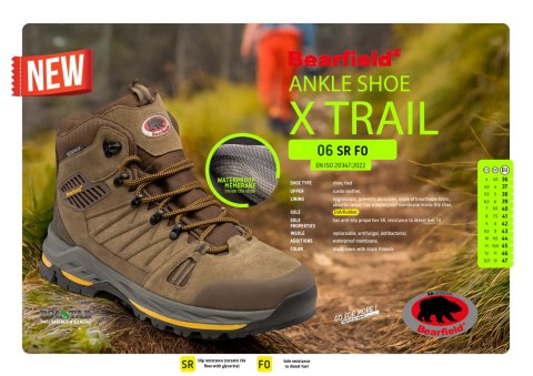 TRZEWIK BEARFIELD TRZEWIK X TRAIL O6 SR FO BRĄZ - Brązowy 41 TRZEWIK BEARFIELD TRZEWIK X TRAIL O6 SR FO BRĄZ - Brązowy 41