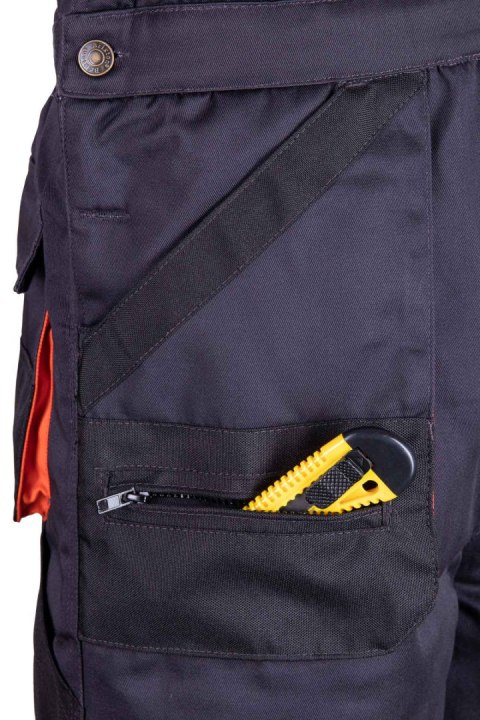 SPODNIE OGRODNICZKI OCIEPLANE - Grafit/Pomarańcz 3XL.