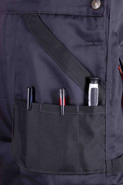 SPODNIE OGRODNICZKI OCIEPLANE - Grafit/Pomarańcz XL