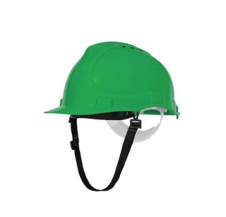 HEŁM PRZEMYSŁOWY BRATEK-3 Z PASKIEM ZIELONY