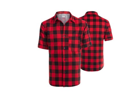 KOSZULA FLANELOWA KRÓTKI RĘKAW CZERWONA rozm. S