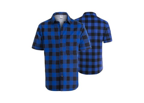 KOSZULA FLANELOWA KRÓTKI RĘKAW NIEBIESKA rozm. XXL