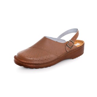 OBUWIE PROFILAKTYCZNE BIANCA Z PERFORACJĄ BRĄZOWE ROZM. 39