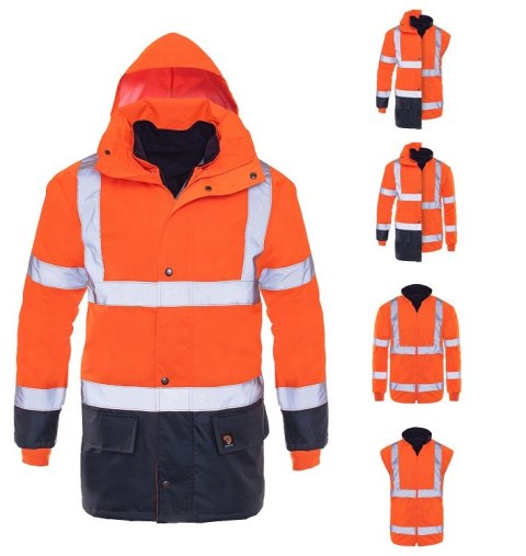 PROLUMO 5IN1 KURTKA OCIEPLANA POMARAŃCZOWA HVP ROZM. XXXL