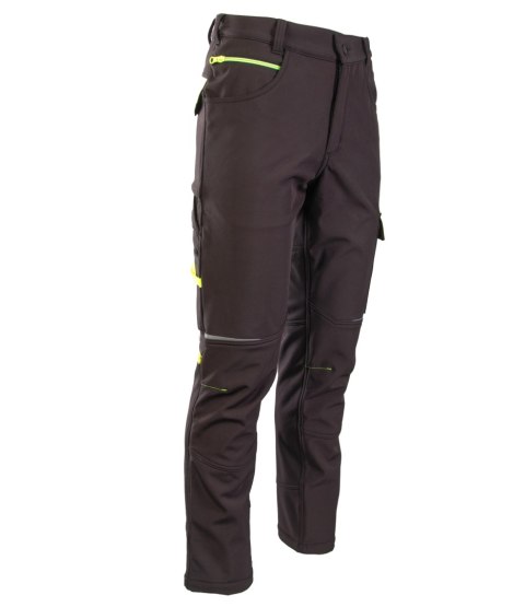 RIVAL SPODNIE SOFTSHELL OCIEPLANE CZARNY/ŻÓŁTY - Czarny-Żółty(cy) S