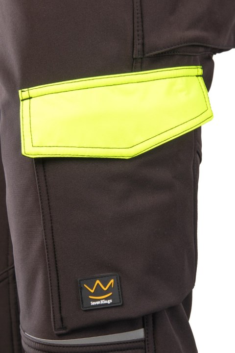 RIVAL SPODNIE SOFTSHELL OCIEPLANE CZARNY/ŻÓŁTY - Czarny-Żółty(cy) S