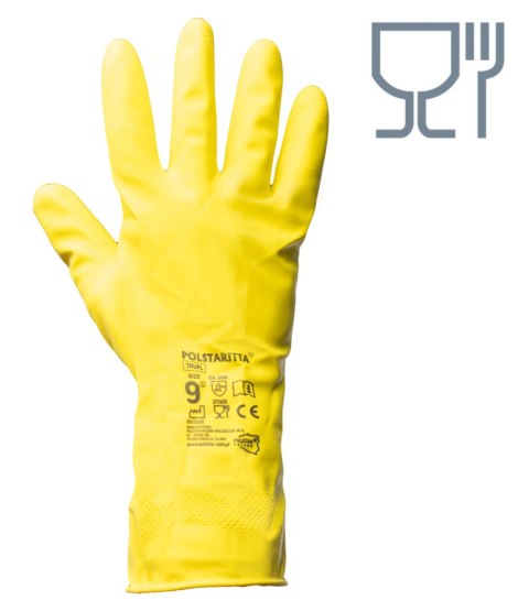 RĘKAWICE POLSTARITTA GUMOWE FLOKOWANE (2110X ) ŻÓŁTA - Żółty (_y) 7