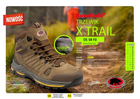 TRZEWIK BEARFIELD TRZEWIK X TRAIL O6 SR FO BRĄZ - Brązowy 47