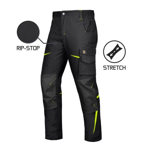 SPODNIE DO PASA TITANFIT RIP-STOP STRETCH BLACK ROZM. 46