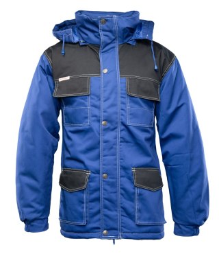 KURTKA PARKA WSTAWKA KOLOR - Niebiesko/Czarny 4XL.