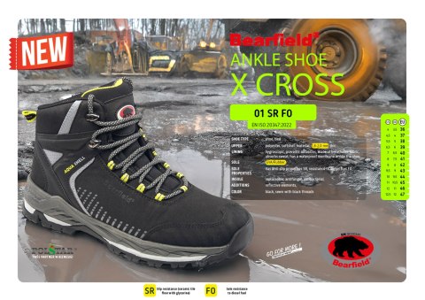 TRZEWIK BEARFIELD X CROSS O1 SR FO - Czarny-Żółty(cy) 37