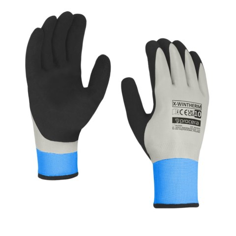 RĘKAWICE OCIEPLANE AKRYLEM POWLEKANE PODWÓJNIE LATEKSEM X-WINTHERM ROZM. 10
