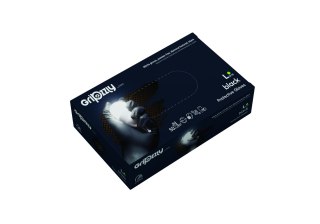 RĘKAWICE OCHRONNE, NITRYLOWE BEZPUDROWE CZARNE 50 SZT. - GRIPZZLY ROZM. M