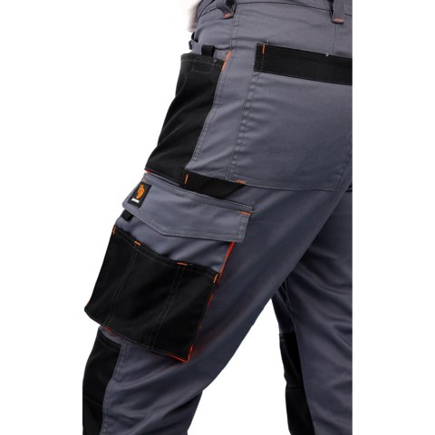 SPODNIE DO PASA PROMAN STRETCH 250 SZARY POMARAŃCZOWY ROZM. 52