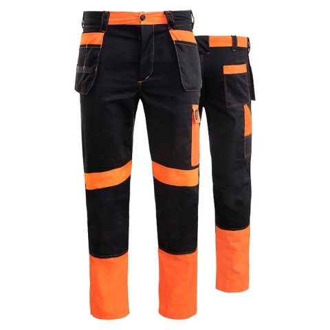 SPODNIE DO PASA PROMONTER 260 CZARNO POMARAŃCZOWE HVP ROZM. 48