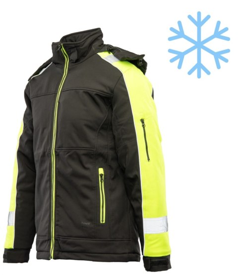 OCIEPLANY SOFTSHELL RIVAL - Czarny/seledyn 3XL.